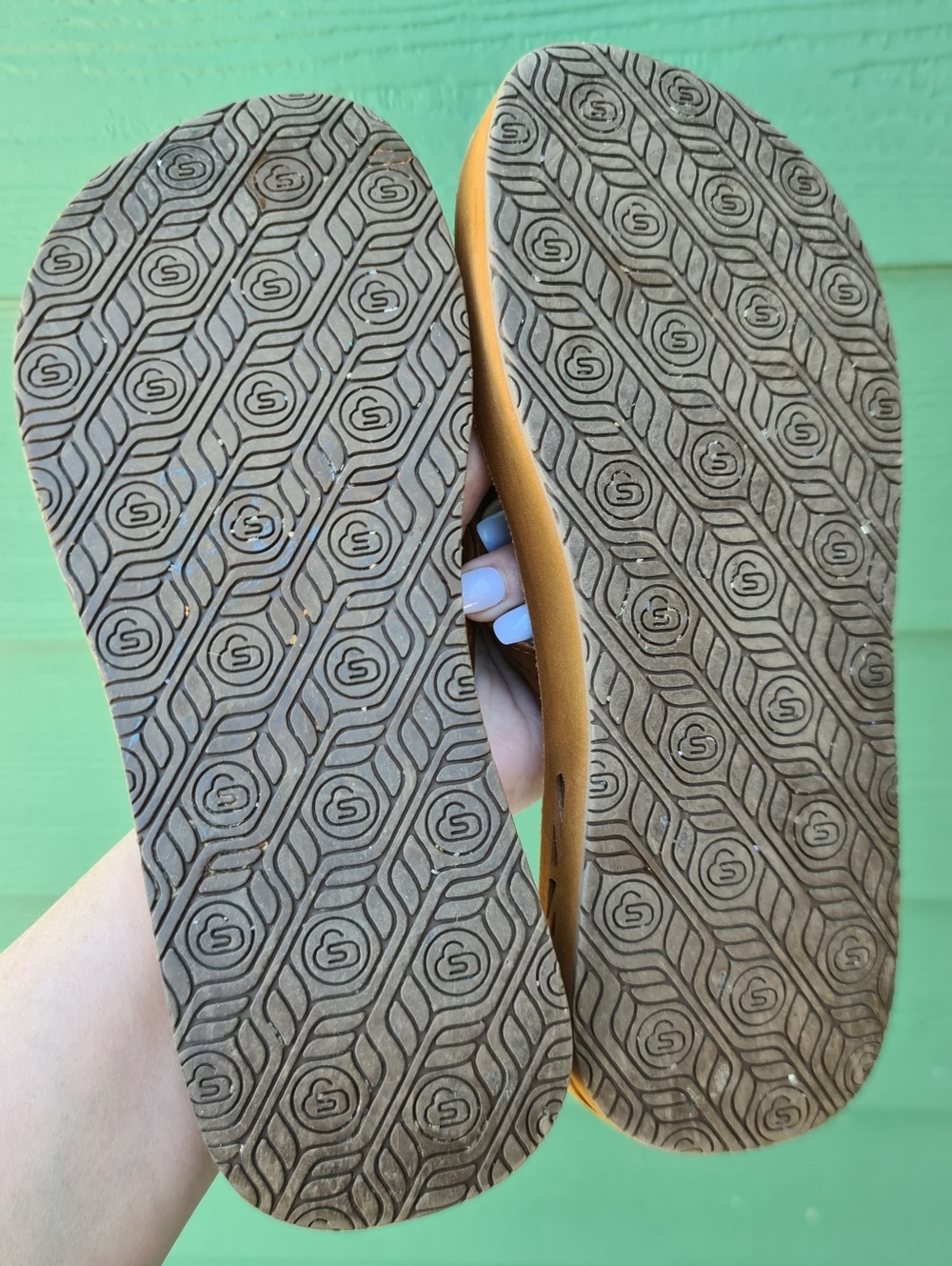 The Healing Sole Original Tan Leather Orthotic Thong‎ Flip Flops  W9.5 M8 Unisex - Picture 8 of 8